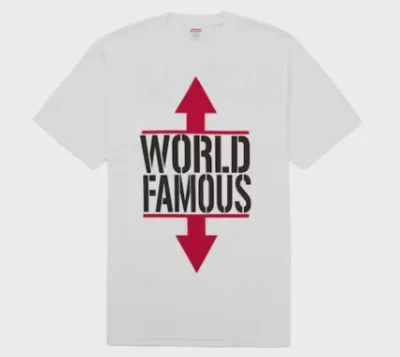 Supreme world famous tee white • Brand New [8428]