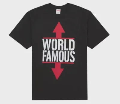 Supreme World Famous Tee Black • Brand New [3876]