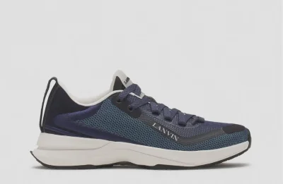 Lanvin Logo Mesh Sneaker Blue • Brand New [4333]